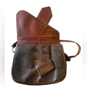 Vintage Reptile saddle bag leather